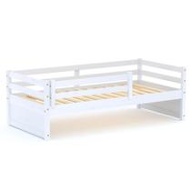 Cama Solteiro Dreams com Grade de Proteção Madeira Maciça Branco Megamobilia