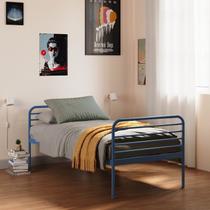 Cama Solteiro em Ferro Aço Carbono Tubular Teko Casatema MadeiraOriginals