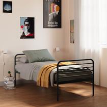 Cama Solteiro em Ferro Aço Carbono Tubular Teko Casatema MadeiraOriginals