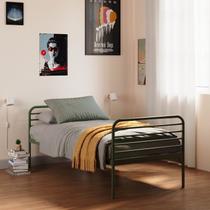 Cama Solteiro em Ferro Aço Carbono Tubular Teko Casatema MadeiraOriginals