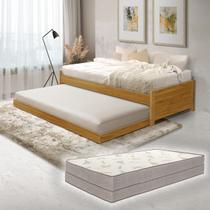 Cama Solteiro em Madeira Com Cama Inferior Prática e Reforçada 2 Colchões D33 Cama Solteiro em Madeira Com Cama Inferior Prática e Reforçada 2 Colchões D33