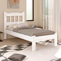 Cama Solteiro Em Madeira Maciça Reforçado Branco Nemargi Cama Solteiro Em Madeira Maciça Reforçado Branco Nemargi
