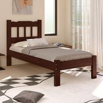 Cama Solteiro Em Madeira Maciça Reforçado Castanho Nemargi