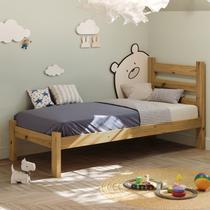 Cama Solteiro Em Madeira Maciça Reforçado Rubi Nogueira Nemargi