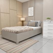 Cama Solteiro em MDP 94cm x 193cm Mônaco Bege Cama Solteiro em MDP 94cm x 193cm Mônaco Bege