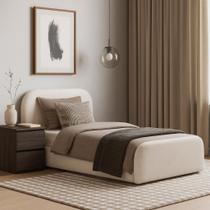 Cama Solteiro Estofada Valentina 90cm Para Quarto Clean Estilo Escandinavo Cama Solteiro Estofada Valentina 90cm Para Quarto Clean Estilo Escandinavo