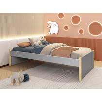 Cama Solteiro Evolutiva 2 em 1 Ravi com Pés Natural - Cinza Fosco Cama Solteiro Evolutiva 2 em 1 Ravi com Pés Natural - Cinza Fosco
