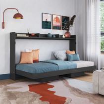 Cama Solteiro Hanover Articulável Horizontal Grafite - Art In Móveis Cama Solteiro Hanover Articulável Horizontal Grafite - Art In Móveis