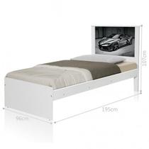 Cama solteiro hop com cabeceira carro sport chumbo Cama solteiro hop com cabeceira carro sport chumbo