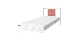 Cama solteiro infantil branca com captone rosa Princesa