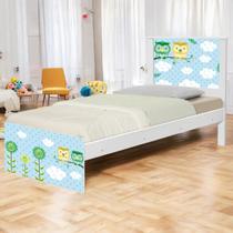 Cama Solteiro Infantil Corujinhas Fofas MDF/MDP Pintura Brilhante Quarto Menina