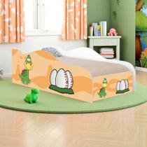 Cama Solteiro Infantil Dinossauro Bebê em MDF Marrom para Quarto Unissex Mobili Cama Solteiro Infantil Dinossauro Bebê em MDF Marrom para Quarto Unissex Mobili