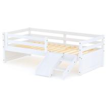 Cama Solteiro Infantil Dreams e Mini Escada/Escorregador Branco Megamobilia