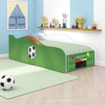Cama Solteiro Infantil Futebol Gramado Madeira Branco Mobili Cama Solteiro Infantil Futebol Gramado Madeira Branco Mobili