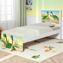 Cama Solteiro Infantil K02 Dinossauro MDF-MDP Branco D'Rossi Cama Solteiro Infantil K02 Dinossauro MDF-MDP Branco D'Rossi