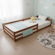 Cama Solteiro Infantil Montessoriana 100% Madeira Com Proteção Lateral Atraente