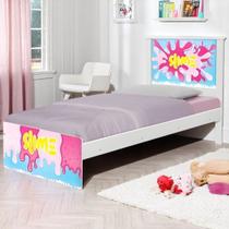 Cama Solteiro Infantil Slime Rosa MDF/MDP Adesivo Criativo Quarto Moderno