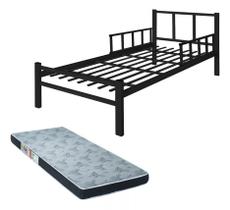 Cama Solteiro Inteira de Aço com Colchão D20 Cama Solteiro Inteira de Aço com Colchão D20
