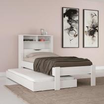 Cama Solteiro Invicta Bicama c/ Nicho Bau e Cama Auxiliar - Santos Andirá - Branco Cama Solteiro Invicta Bicama c/ Nicho Bau e Cama Auxiliar - Santos Andirá - Branco