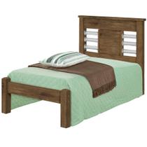 Cama Solteiro J&A Móveis Raissa 100% MDF para colchão de 88 cm de largura Jequitibá Off White