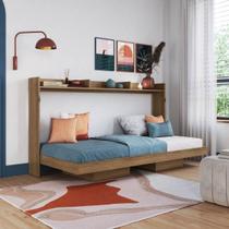 Cama Solteiro Juvenil Articulável Horizontal 80 Hanover Marrom/Mel