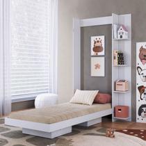 Cama Solteiro Juvenil Articulável Vertical com Estante 80 Vancouver Cama Solteiro Juvenil Articulável Vertical com Estante 80 Vancouver