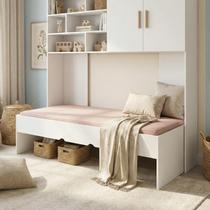 Cama Solteiro Juvenil para Colchão 88x188cm Chiara Branco