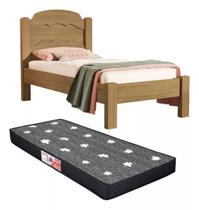 Cama Solteiro Laís Tamanho Padrão 100% MDF Estrado Reforçado com Colchão Incluso Cama Solteiro Laís Tamanho Padrão 100% MDF Estrado Reforçado com Colchão Incluso