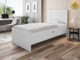 Cama Solteiro Larissa Branco com Colchão - Framar Móveis Cama Solteiro Larissa Branco com Colchão - Framar Móveis