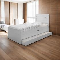 Cama Solteiro Larissa com Auxiliar Branca Framar Cama Solteiro Larissa com Auxiliar Branca Framar