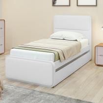 Cama Solteiro Loop Tecido material sintético com Cama Auxiliar Branco Cama Solteiro Loop Tecido material sintético com Cama Auxiliar Branco
