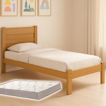 Cama Solteiro Madeira Maciça Estilo Clássico Elegante Com Estrutura Forte E Colchão D33 Cama Solteiro Madeira Maciça Estilo Clássico Elegante Com Estrutura Forte E Colchão D33