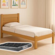 Cama Solteiro Madeira Maciça Estrutura Reforçada Com Colchão D20 Incluso Confortável Cama Solteiro Madeira Maciça Estrutura Reforçada Com Colchão D20 Incluso Confortável
