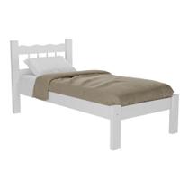 Cama Solteiro Madeira Maciça para Colchão 78/88 x 188cm Madri Multimóveis CR4141 Branca Cama Solteiro Madeira Maciça para Colchão 78/88 x 188cm Madri Multimóveis CR4141 Branca