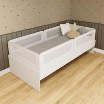 Cama Solteiro Mdf Branco com 04 Grades e Cabeceira Telinha Anatômica Mobilistore Cama Solteiro Mdf Branco com 04 Grades e Cabeceira Telinha Anatômica Mobilistore