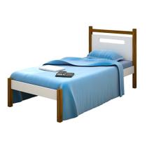 Cama Solteiro MDF Infantil Branco Mel Divaloto