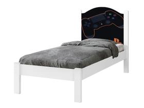 Cama Solteiro Menino Adesivada Play Gamer Man 100%Mdf Branca