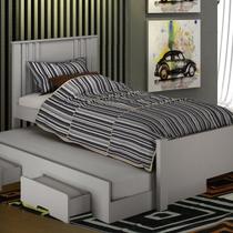 Cama Solteiro Milano com Auxiliar, para Colchão no Tamanho 88x138 cm Branco Cama Solteiro Milano com Auxiliar, para Colchão no Tamanho 88x138 cm Branco