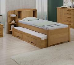 Cama Solteiro Milênio Com Auxiliar 100% MDF Cinamomo D Doro Cama Solteiro Milênio Com Auxiliar 100% MDF Cinamomo D Doro
