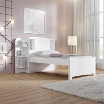 Cama Solteiro Milênio com Baú 100% MDF Espresso Móveis Branco Cama Solteiro Milênio com Baú 100% MDF Espresso Móveis Branco