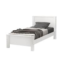 Cama Solteiro Modelo Mila com Pés de Madeira para Quarto Juvenil e Dormitório Design Atual - Branco Cama Solteiro Modelo Mila com Pés de Madeira para Quarto Juvenil e Dormitório Design Atual - Branco