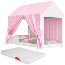 Cama Solteiro Montessoriana 88 Infantil Com Colchão Menino Menina Facil Acesso Quarto Criança Princesa Encanto Meninas