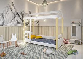 Cama solteiro montessoriana casinha com luz de led