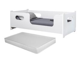 Cama Solteiro Montessoriana Moderna Com Colchão E Grade Encanto Quarto Criança