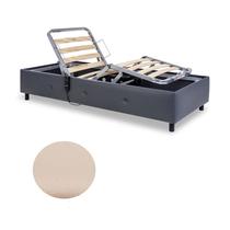Cama Solteiro Motorizada Couríssimo Bege Madeira 100x209x44