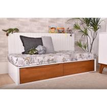 Cama Solteiro Multimóveis CR40013 Branco Acetinado/Mel