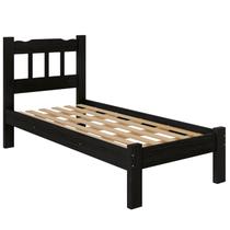 Cama Solteiro New Perola Madeira Maciça Cor Preto