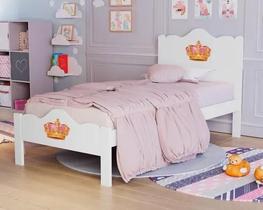 Cama Solteiro Nina Branca 100% Mdf -Basoto