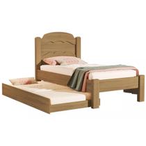 Cama Solteiro Padrão 188x90 Cm com Auxiliar MDF Resistente Confortável