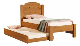 Cama Solteiro Padrão 188x90 Cm com Auxiliar MDF Resistente Confortável